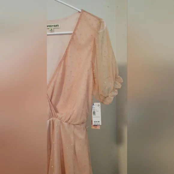 Inspires Hearts Blush Polkadot Juniors Dress - Picture 3 of 8